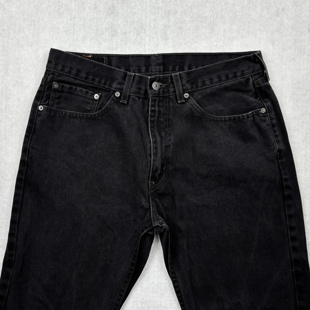 Levis 505 Jeans Mens 34x34 Black Regular Fit Straight Leg 100 Cotton Denim Pants